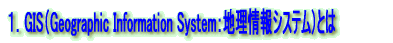 1.GIS(Geographic Information System:地理情報システム)とは